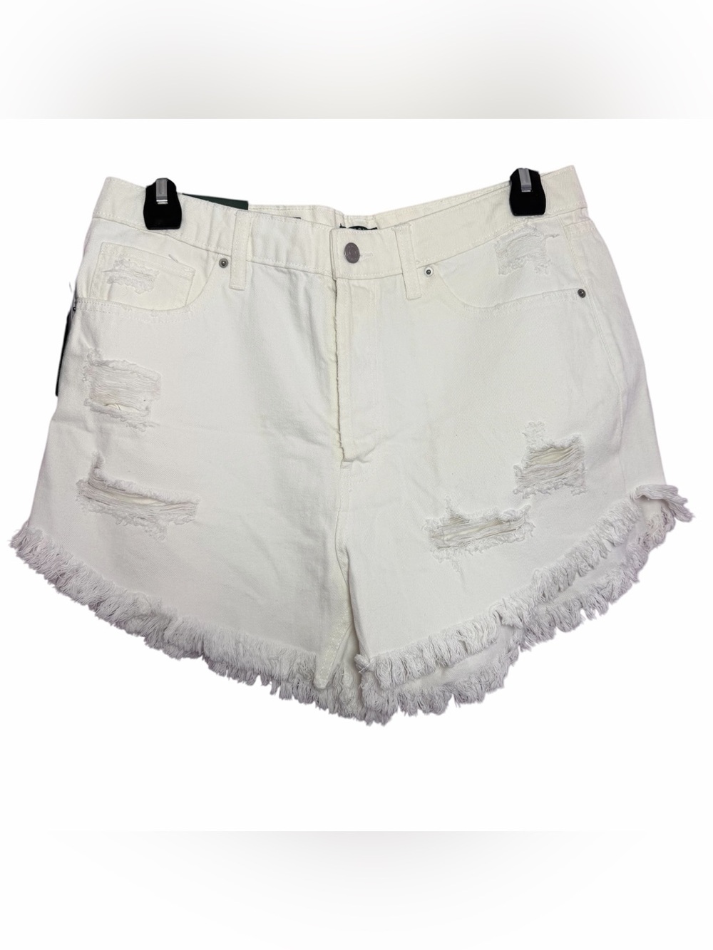 NWT Wild Fable Woman’s Size 14 White High Rise Distressed Fringe Hem Jean Shorts